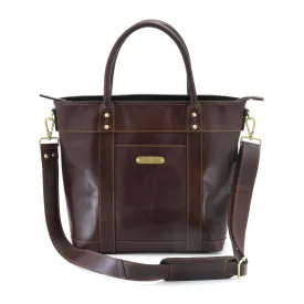 392003 Men's Tote Bag in Full Grain Dark Brown Leather | Style n Craft