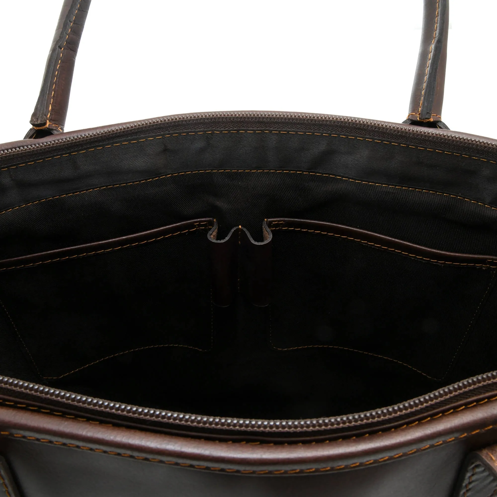 392003 Men's Tote Bag in Full Grain Dark Brown Leather | Style n Craft