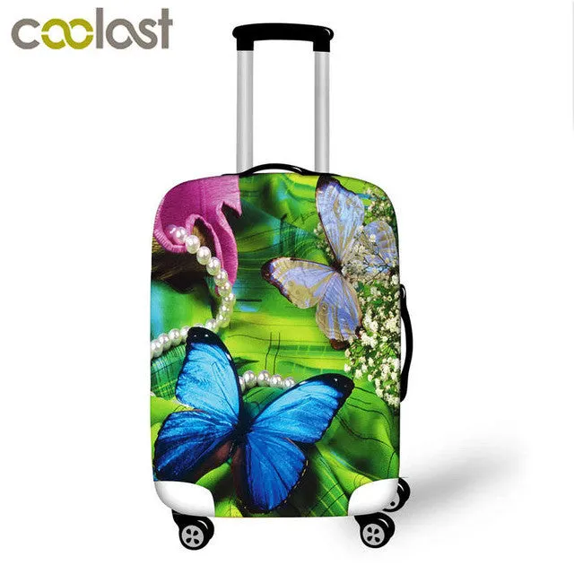 Beautiful butterfly suitcase trolley case protective cover s/m/L 3 size for 18-28 inch travel cases fashion suitcase covers