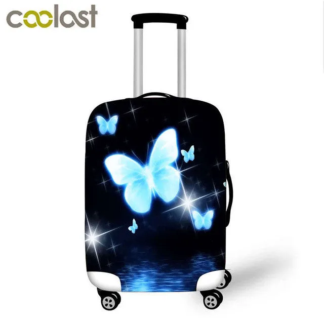 Beautiful butterfly suitcase trolley case protective cover s/m/L 3 size for 18-28 inch travel cases fashion suitcase covers