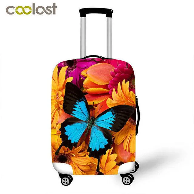 Beautiful butterfly suitcase trolley case protective cover s/m/L 3 size for 18-28 inch travel cases fashion suitcase covers