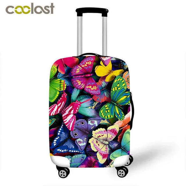 Beautiful butterfly suitcase trolley case protective cover s/m/L 3 size for 18-28 inch travel cases fashion suitcase covers