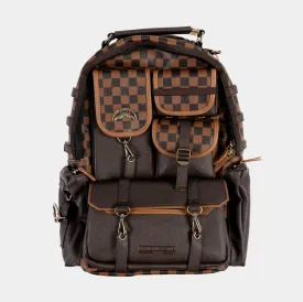 Brown Checkered Special Ops Mens Backpack (Brown/Black)