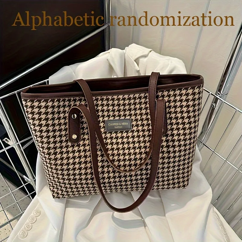 Chic Retro Houndstooth Tote Bag Style meets functionality