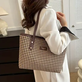 Chic Retro Houndstooth Tote Bag Style meets functionality