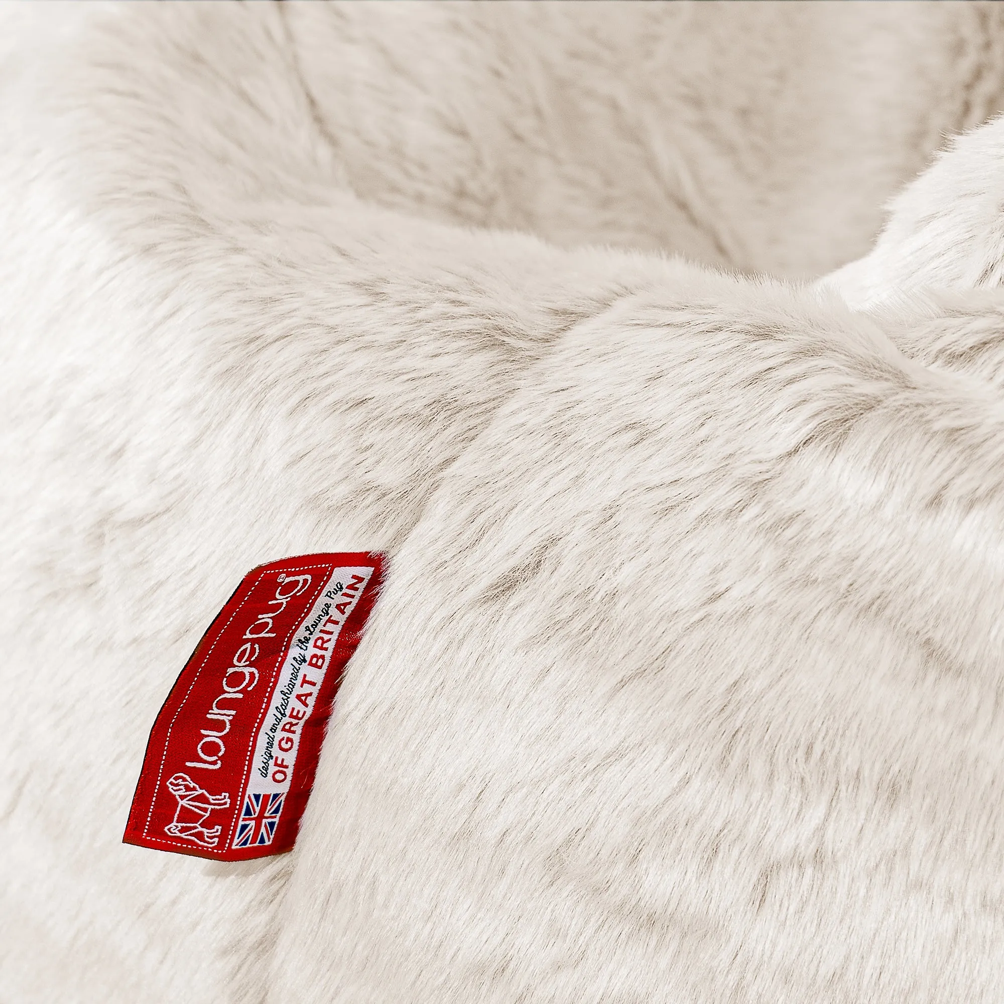 Classic Sofa Bean Bag - Fluffy Faux Fur Rabbit White