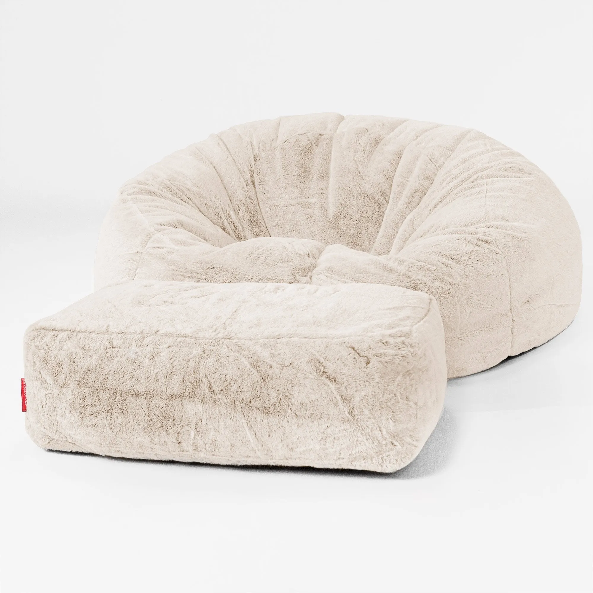 Classic Sofa Bean Bag - Fluffy Faux Fur Rabbit White