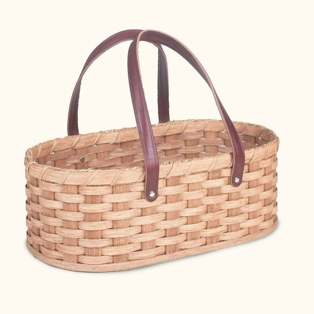 Craft Caddy | Handy Amish Wicker Sewing Tote Basket w/Handles