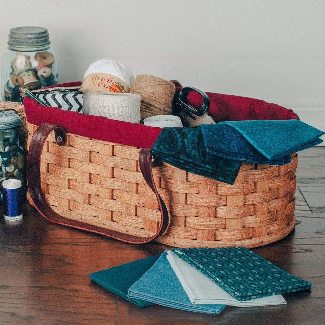 Craft Caddy | Handy Amish Wicker Sewing Tote Basket w/Handles