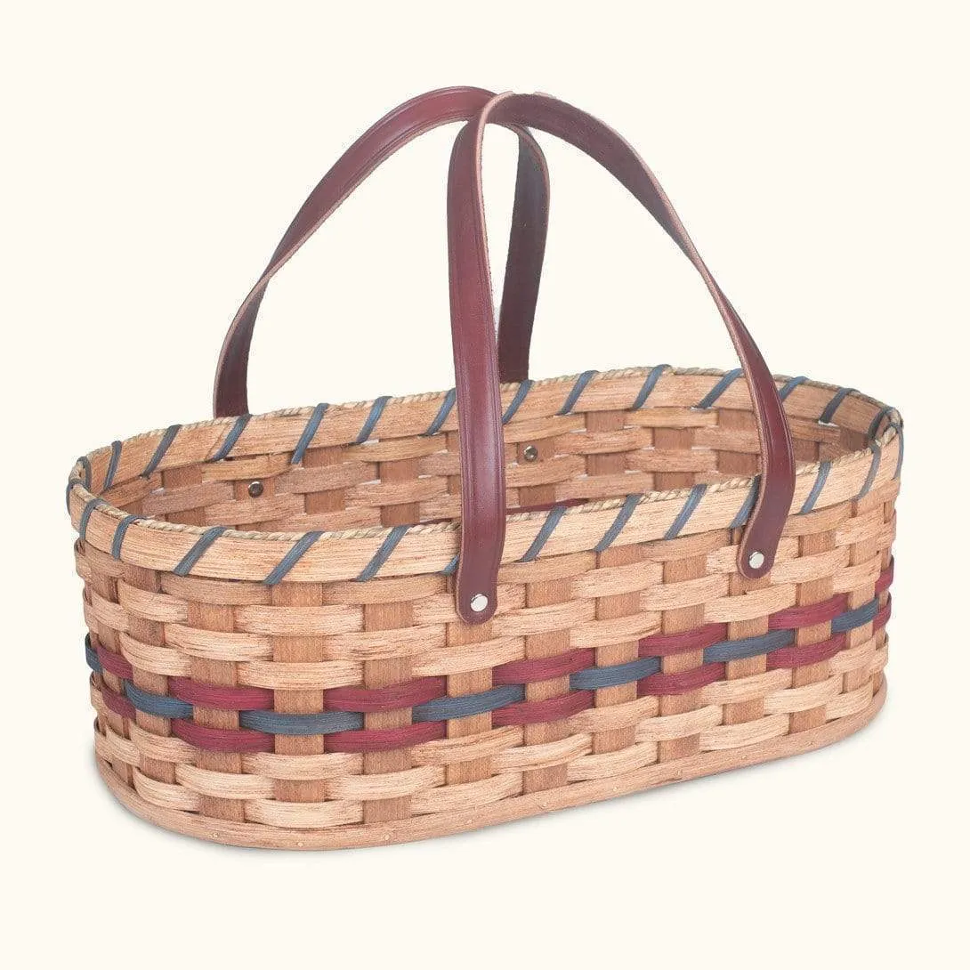 Craft Caddy | Handy Amish Wicker Sewing Tote Basket w/Handles