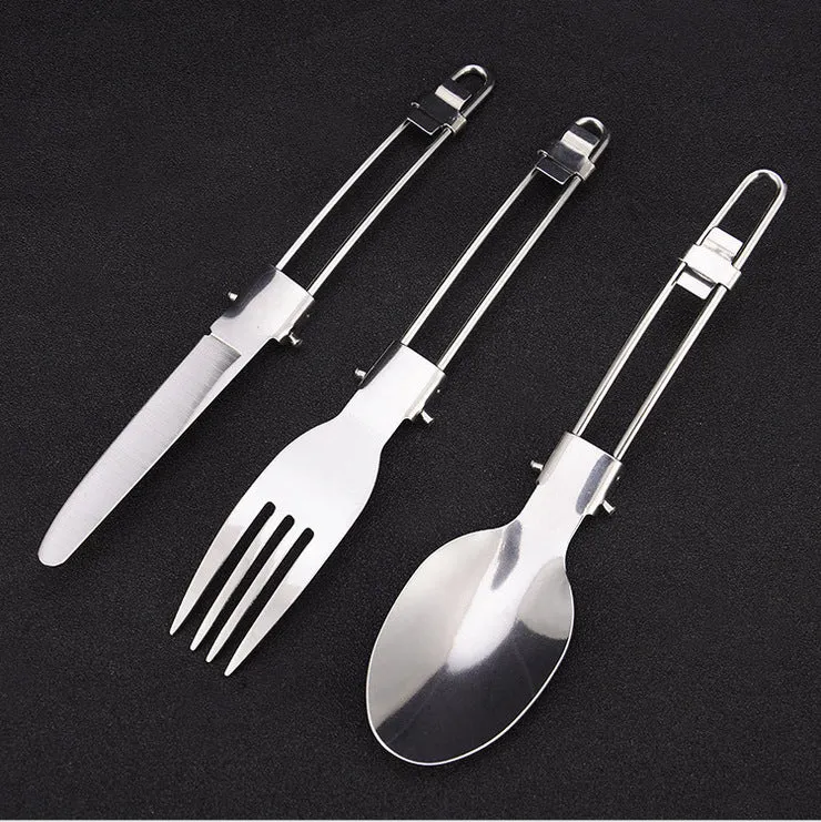 Foldable Camping Picnic Spoon Folk Knife Set