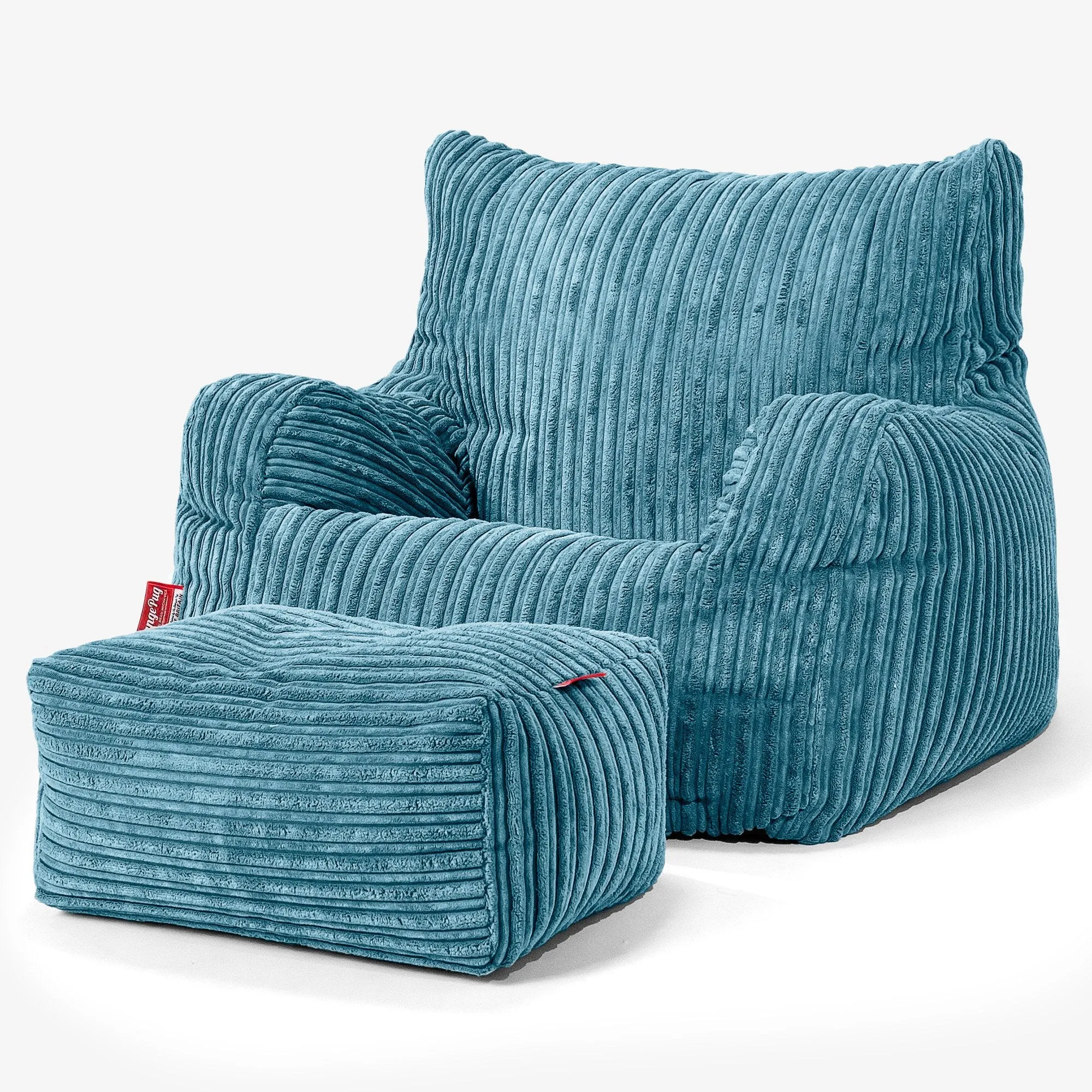 Josephine Bean Bag Armchair - Cord Aegean Blue