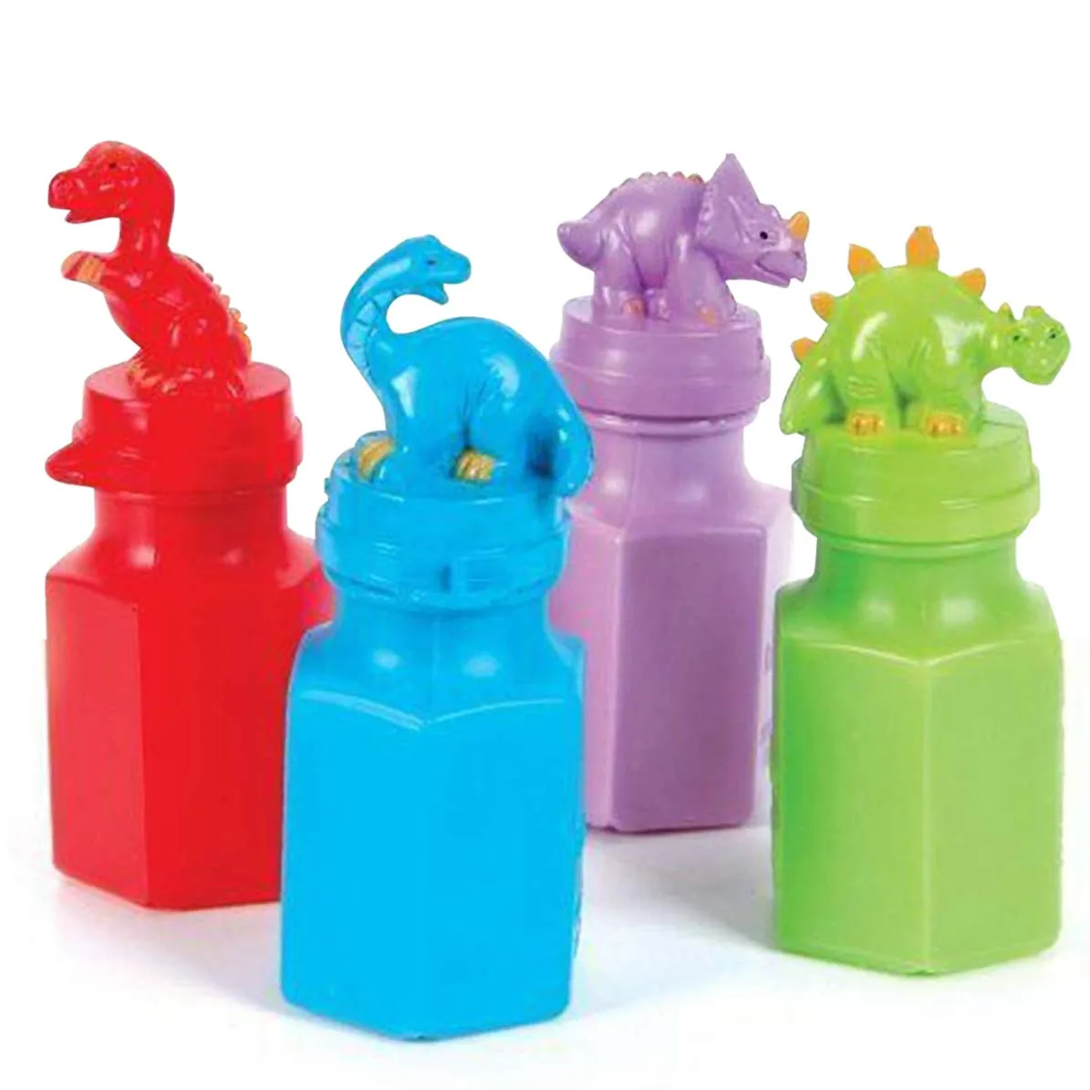 Kicko Dinosaur Bubble Bottles - 12 Pack - for Boys, Girls, Parties, and Birthdays (Colors