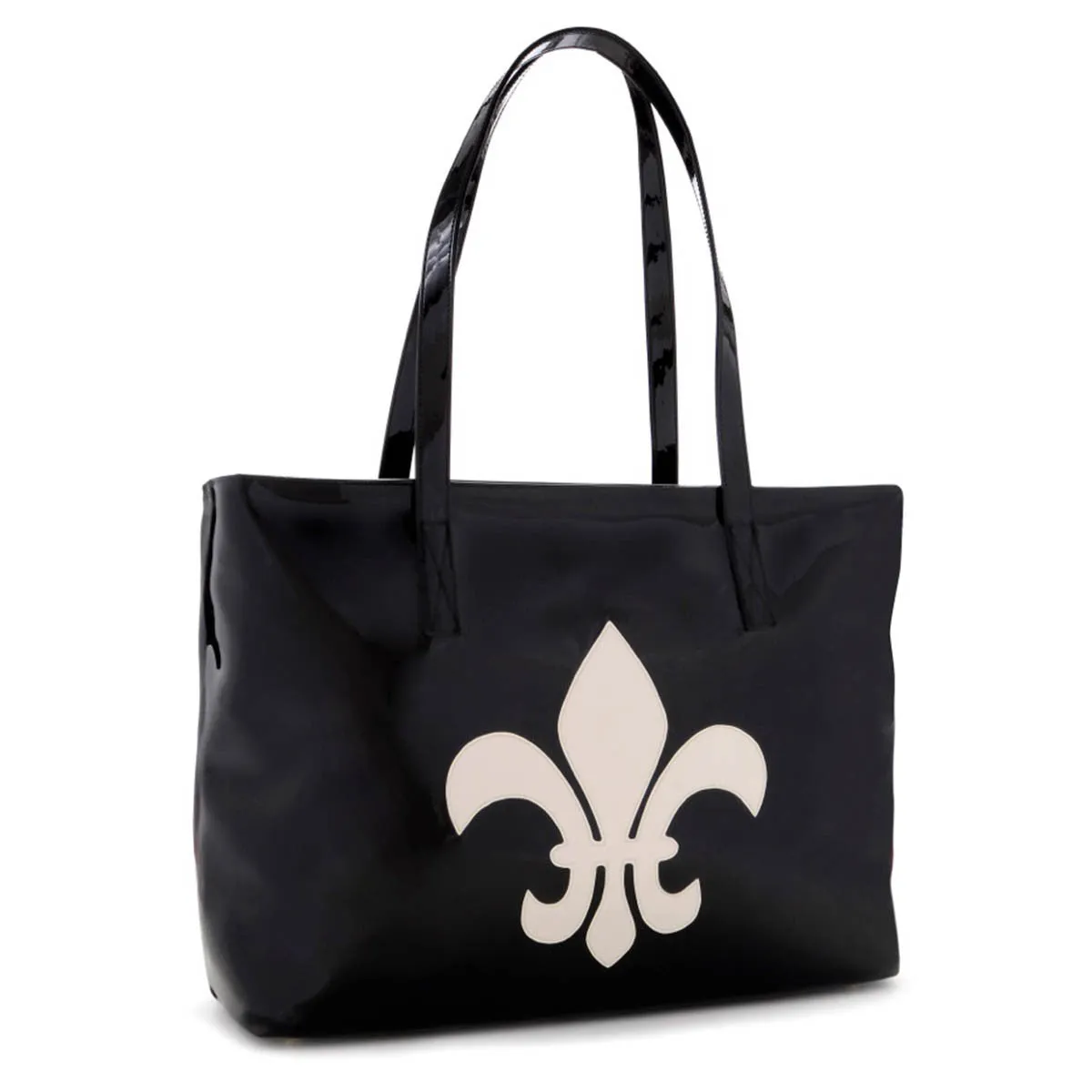 Large Vinyl Zipper Top Tote Bag