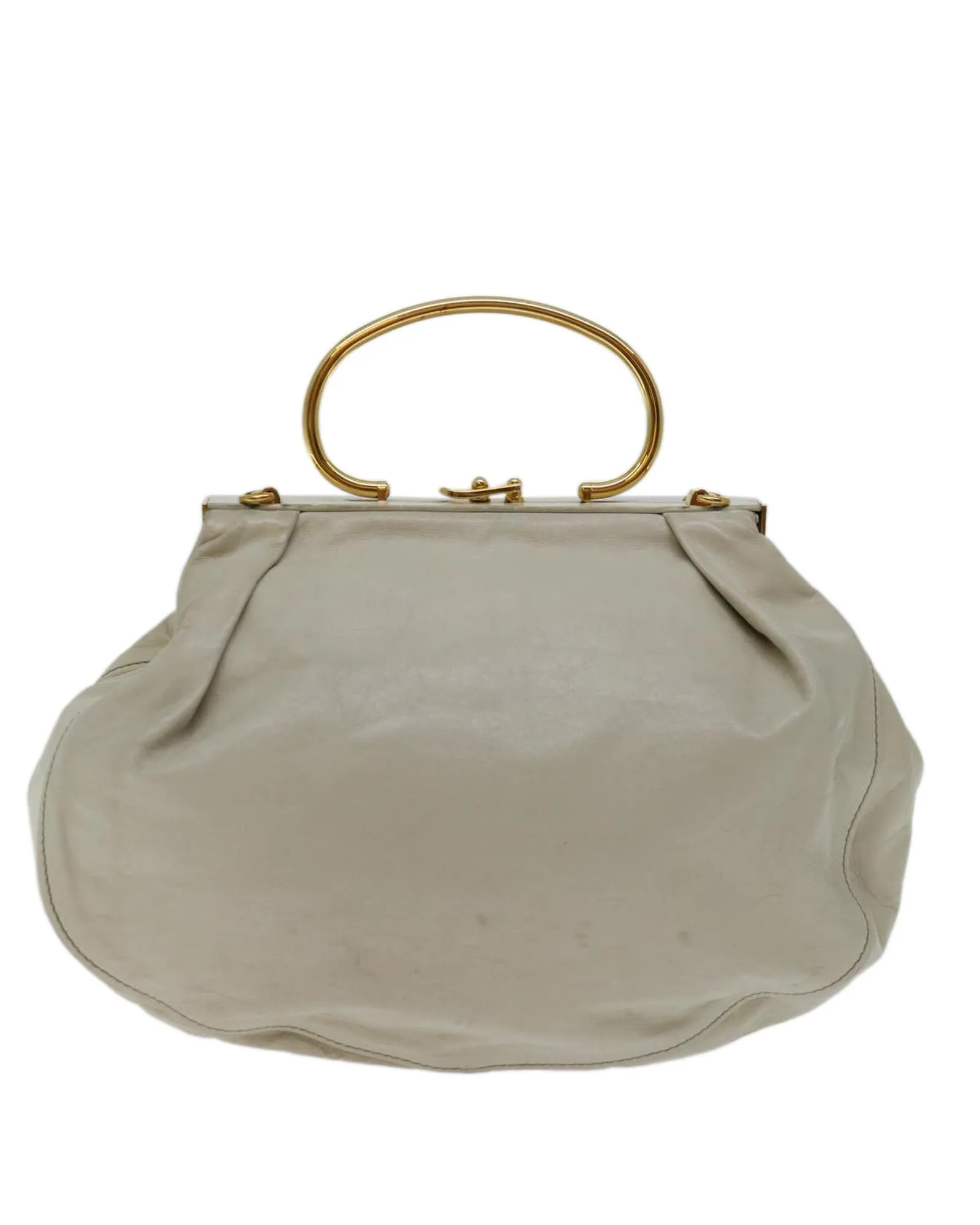 Leather 2way Hand Bag in White by Miu Miu