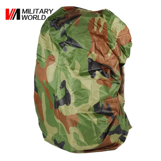 Military World Nylon Rain Bag Waterproof Backpack Bag Dust Rain Cover For Camping Hiking Cycling Luggage Pouch Cover Case Tool