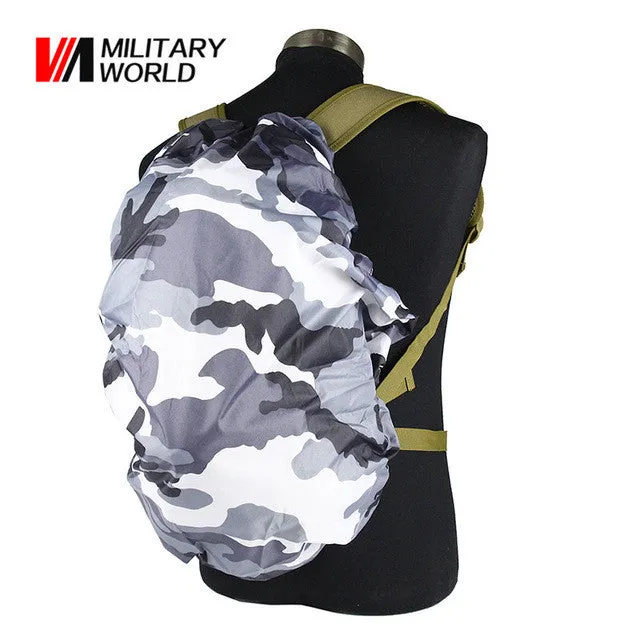 Military World Nylon Rain Bag Waterproof Backpack Bag Dust Rain Cover For Camping Hiking Cycling Luggage Pouch Cover Case Tool