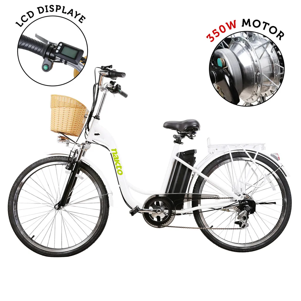 Nakto Camel City 26” Women’s Cruiser Electric Bike 36V 250-350W With Basket