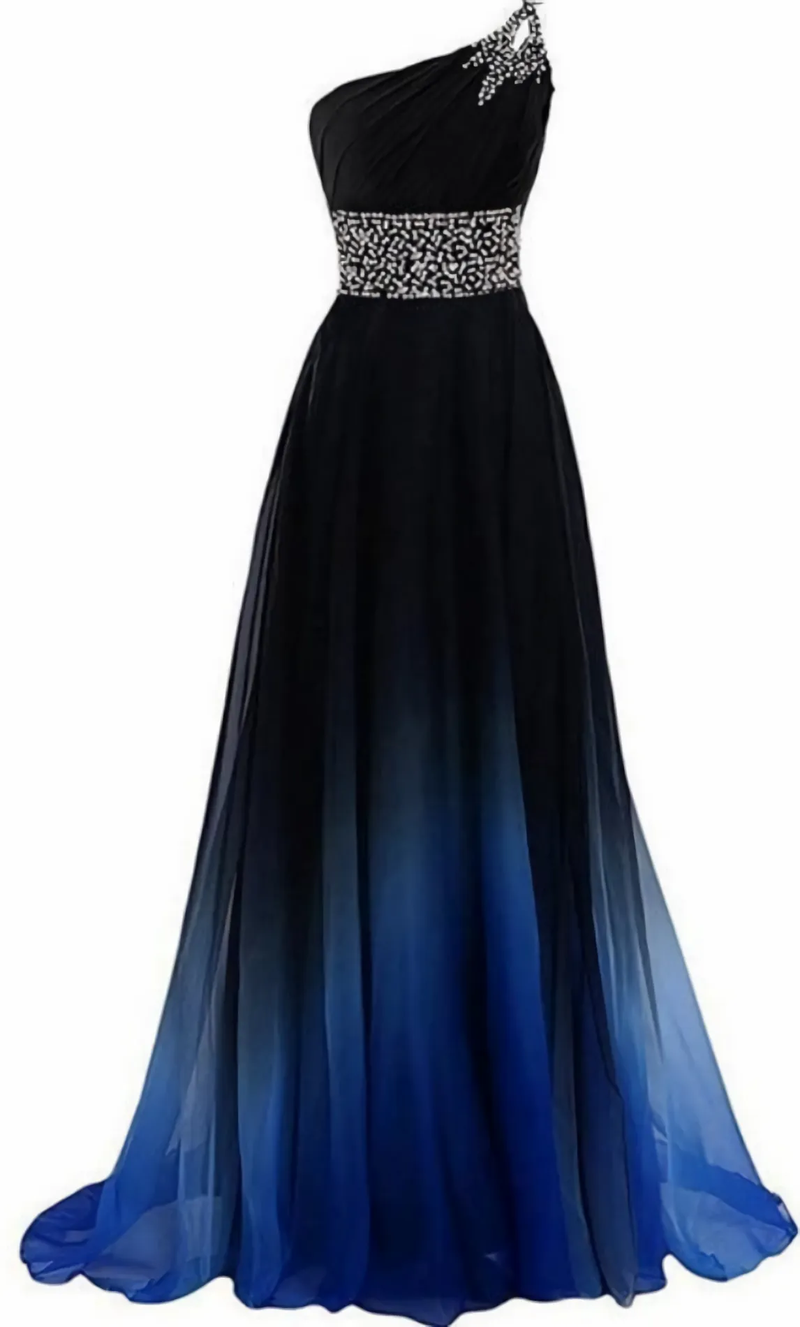 New Arrival One Shoulder Beaded Long Prom Dress Custom Made Women Party Gowns