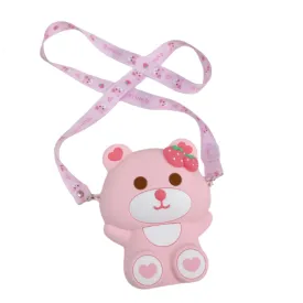 Pink Strawberry Bear Kawaii Purse