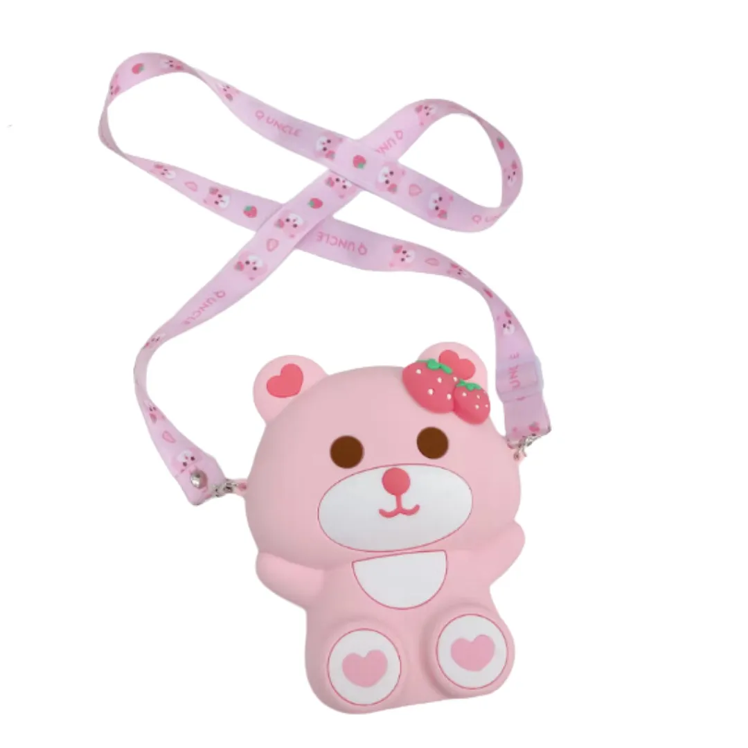 Pink Strawberry Bear Kawaii Purse