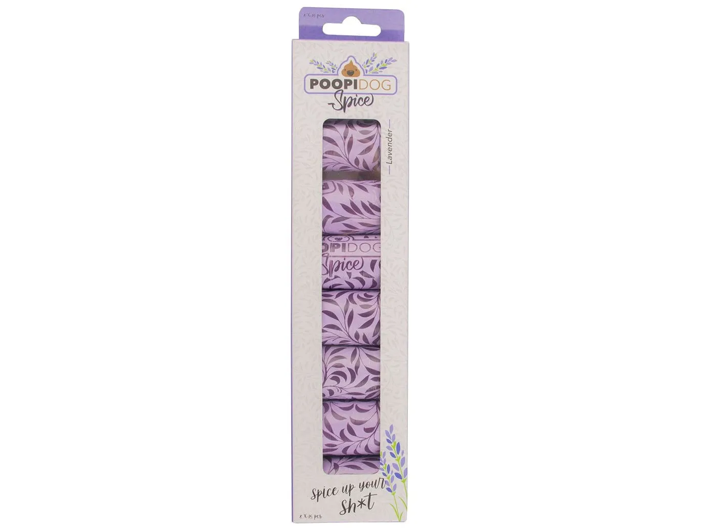 Poo Bags Spice Lavender 8X15St - 32X19Cm Purple