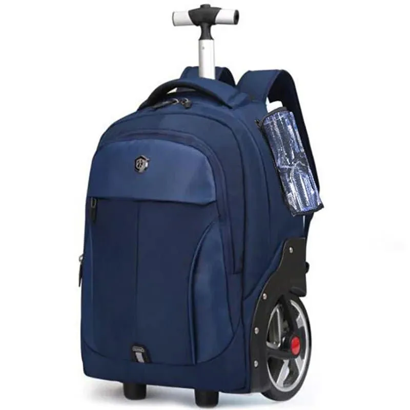 Rolling Luggage Bag with Big Wheels - Unisex, Lockable, 60cm Height, 3.5kg Weight