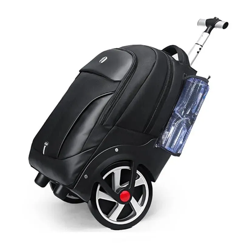 Rolling Luggage Bag with Big Wheels - Unisex, Lockable, 60cm Height, 3.5kg Weight