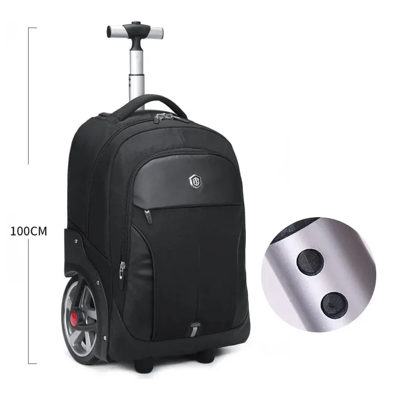 Rolling Luggage Bag with Big Wheels - Unisex, Lockable, 60cm Height, 3.5kg Weight