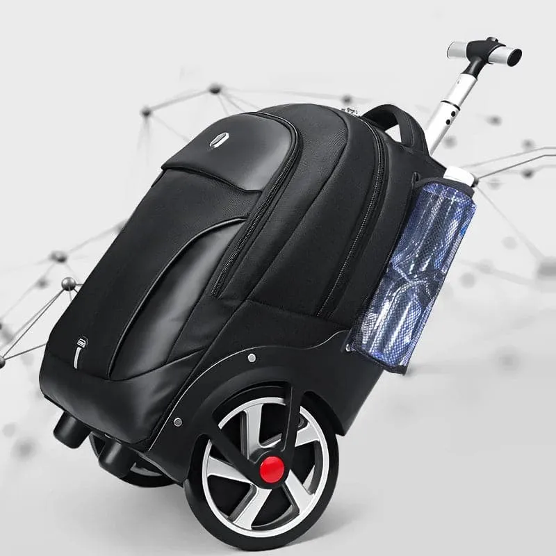 Rolling Luggage Bag with Big Wheels - Unisex, Lockable, 60cm Height, 3.5kg Weight