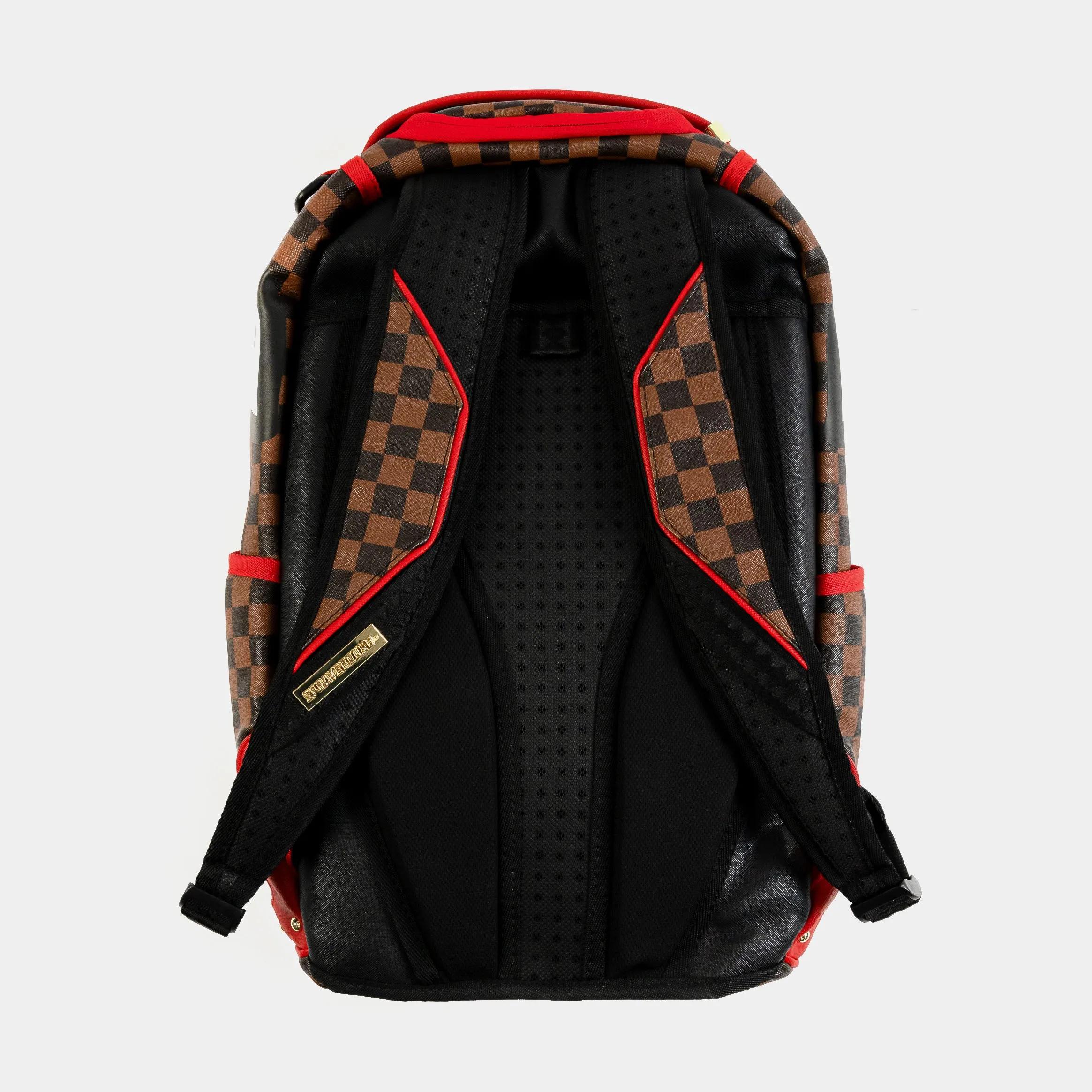 Sharks in Paris Mens Backpack - Brown with Red Accents