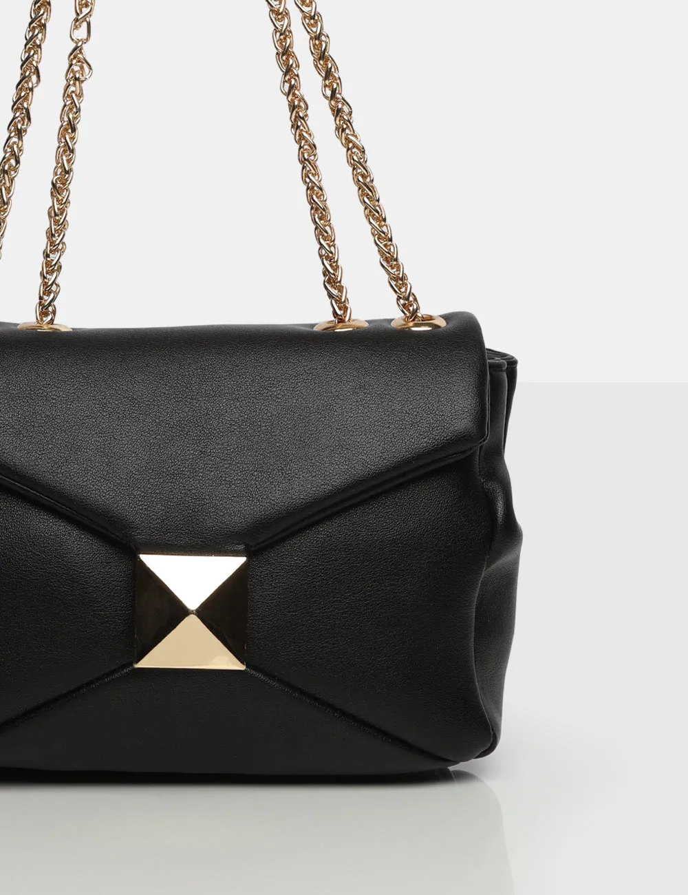 The Kenny Black PU Stud Shoulder Bag