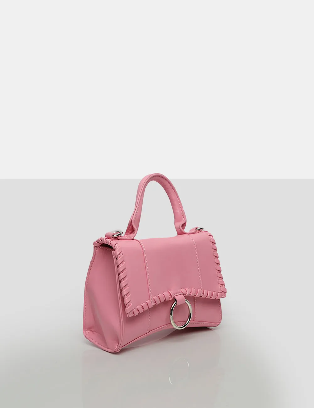 The Roxi Pink Plaited Edge Mini Handbag