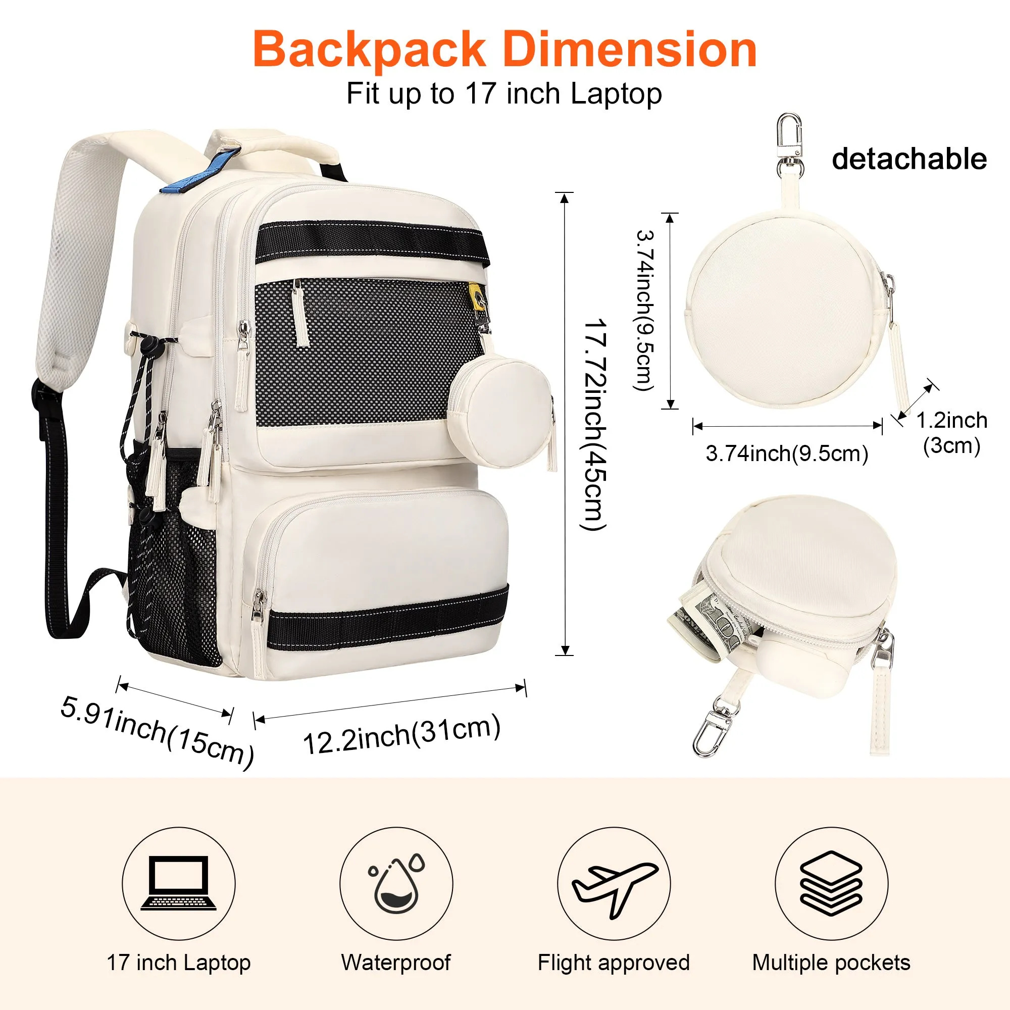 Travel Laptop Backpack for Women and Men Small Carry on Daypack