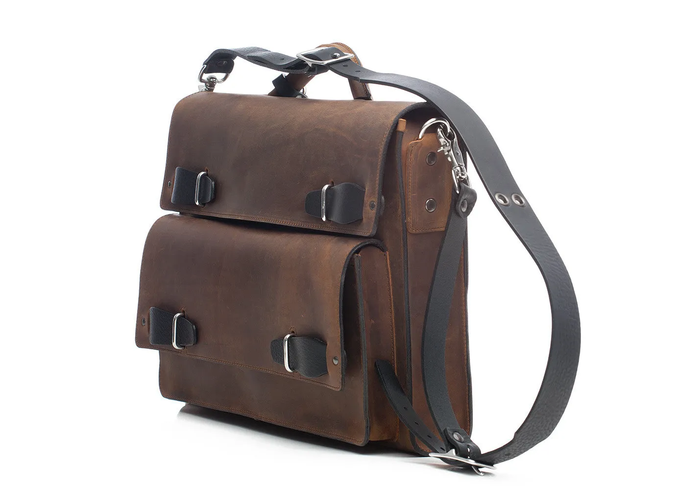 Urba briefcase messenger oiled bark brown