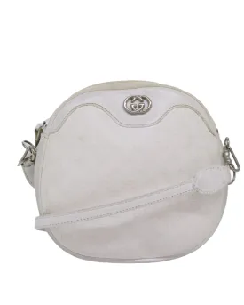 White Micro GG Supreme Shoulder Bag in PVC Leather by Italian Designer