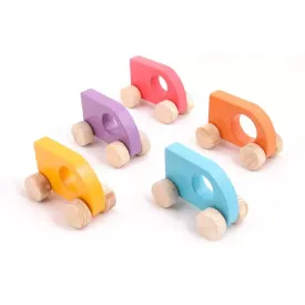 Wooden Push Toy Pink Nano Car's set for Kids - Small Size